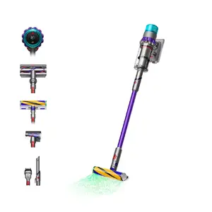 Stikputekļsūcējs Dyson Gen5 Detect 2‑in‑1, bezvadu, 280 AW sūce, 70 min darbības laiks, HEPA, 0,77 L, violets
