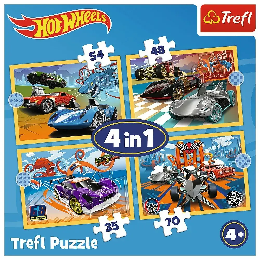 TREFL puzļu komplekts 4in1 Hot Wheels Photo 6