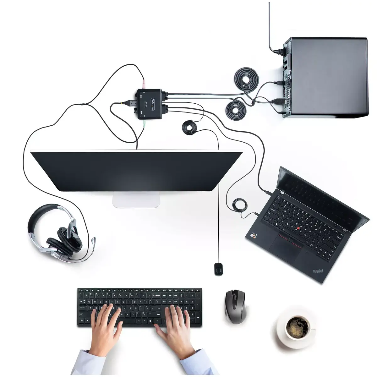 KVM переключатель StarTech.com 2-Port Hybrid USB-C HDMI Photo 2