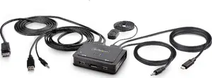 KVM Switch StarTech.com 2-Port Hybrid USB-C DisplayPort 4K 60Hz