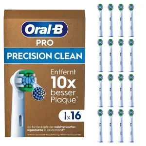 Replacement Toothbrush Heads BRAUN Oral-B Pro Precision Clean EB20RX-16, Pack of 16