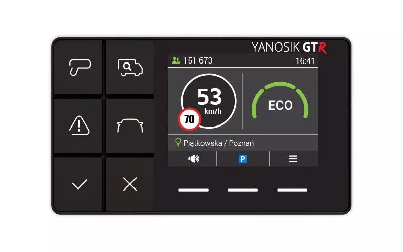 Yanosik GTR Rokas un fiksētais navigators