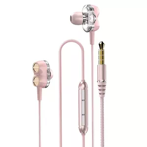 DUDAO X15 in-ear headphones Pink Austiņas Vadu Ausīs Mūzika / ikdiena Rozā