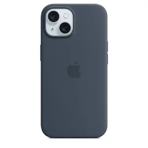 Silicone Case Cover Apple iPhone 15 MagSafe Storm Blue