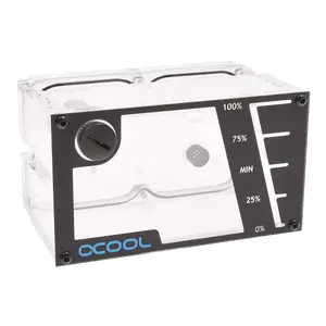 Rezervuārs Alphacool Repack Dual Bayres 5.25" Rev.2 Acetal Misiņš Perspeks Melns Varš Caurspīdīgs