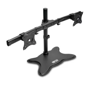 Dual-monitor desktop mount stand Tripp Lite DDR1327SDD for 13"–27" displays, 12 kg max, VESA 75x75–100x100, tilt ±45°