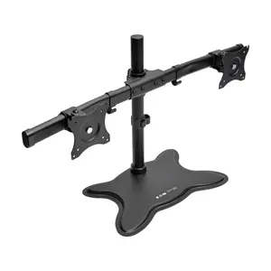 Eaton DDR1327SDD Dual-Monitor Desktop Mount Stand for 13 to 27 Inch Flat-Screen Displays with 12 kg Capacity and VESA up to 100x100 mm in Black