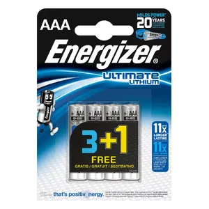 Одноразовая литиевая батарейка AAA Energizer 635883 цилиндрическая для бытовых приборов