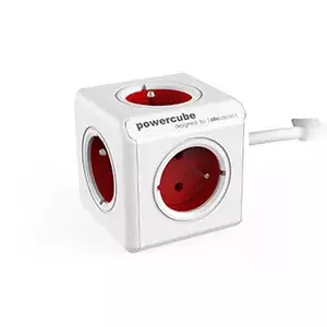 Allocacoc PowerCube удлинитель 1,5 m 5 розетка(и) Для помещений Красный, Белый