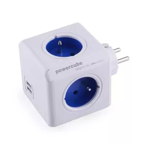 Allocacoc PowerCube Original USB (E) удлинитель 4 розетка(и) Синий, Белый