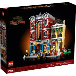 Modular Building Set LEGO Icons Jazz Club 10312 — detailed display model, 8 minifigures, recommended age 18+, dimensions 250×260×300 mm