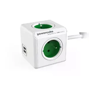 Power Extension Allocacoc 2402GN/FREUPC 1.5m 4 AC Outlets Indoor Green White