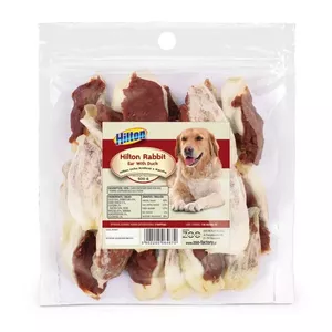Dog chew Hilton Rabbit Ear with Duck — natural duck-flavored chew, 500 g pack