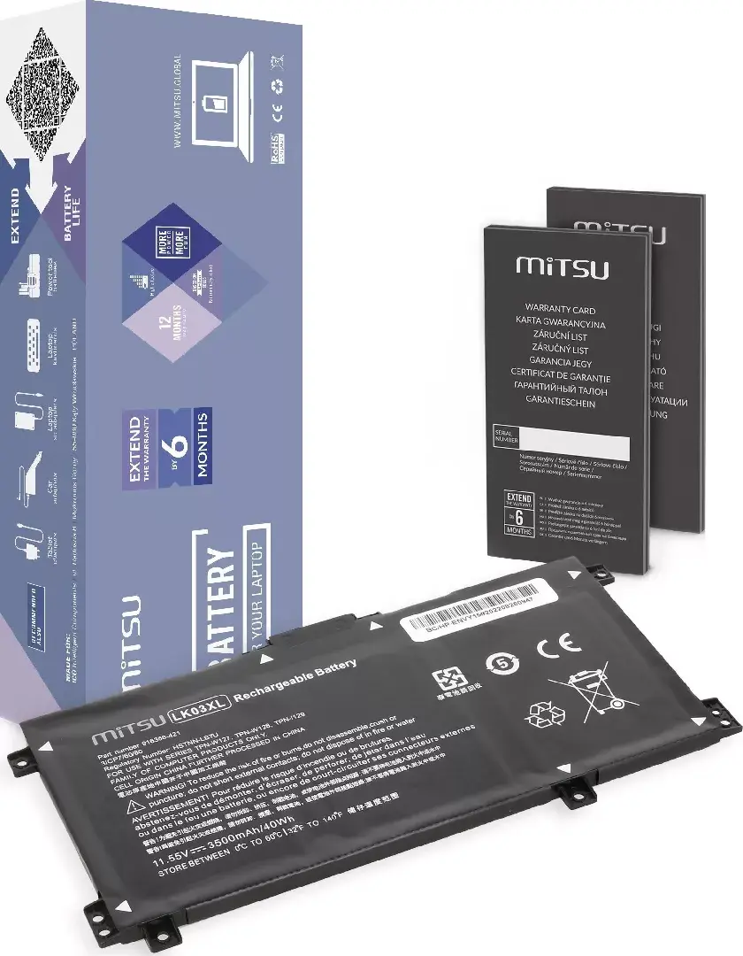 Mitsu LK03XL Battery for HP X360 15-BP, 17-AE Photo 2