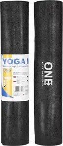 Yoga mat one fitness YM02 black — non-slip exercise mat for yoga and Pilates