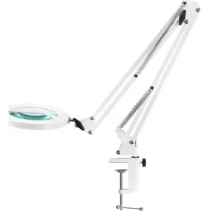 Galda palielināšanas lampa Activeshop LAMPA LUPA LED GLOW 308 — balta, LED lupa darba virsmai
