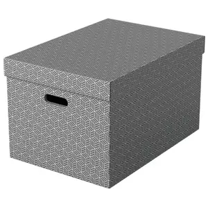 Storage box ESSELTE 628287 rectangular cardboard grey 355×510×305 mm
