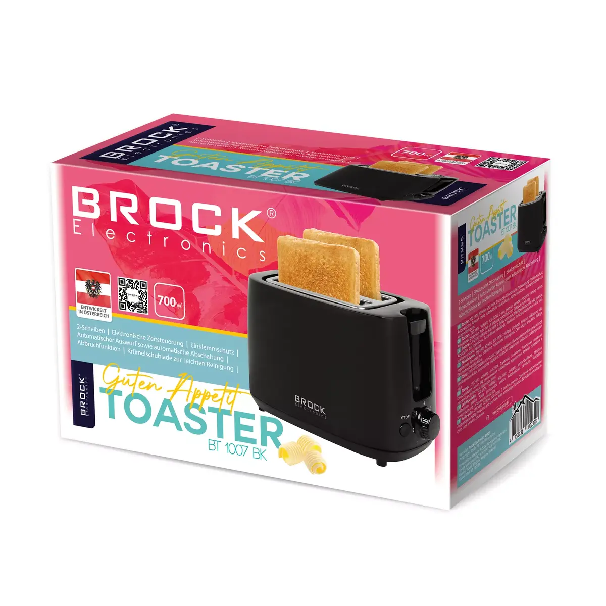 Тостер BROCK BT 1007 BK — 2 ломтика pop-up Photo 2