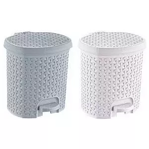 Мусорное ведро keeeper tjark 11,5 л Nordic White с педалью, рэттановый эффект