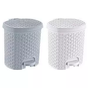 Корзина для мусора keeeper tjark 3 л Nordic White с педалью, ротанговая текстура
