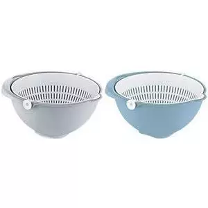 keeeper Bowl with Strainer Stella 2in1 Nordic Blue Small – small kitchen mixing bowl with integrated strainer