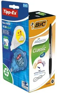 Набор шариковых ручек BIC Atlantis Classic — синие корпуса, черные чернила, 1 набор (модель 989679)