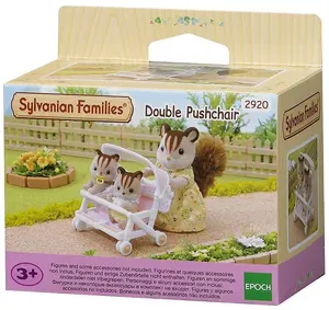 Divvietīga rotaļlietu ratiņu Epoch Sylvanian Families 4533 — polistirols un audums, no 3 gadu vecuma