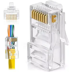 UTP savienotājs RJ45 W-STAR WSRJ45EZc5100 Cat5e, zelta pārklājuma kontakti, iepakojums 100 gab.