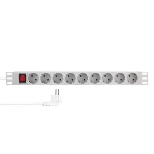 LogiLink PDU9C04 strāvas aizsardzība Gaiši pelēka 9 AC kontaktligzdas 230 V 2 m