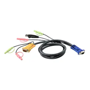 KVM кабель ATEN 5м USB VGA черный