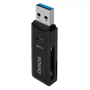 Card reader SAVIO AK-64 USB 3.2 Gen 1 Type-A output, MicroSD slot, 5000 Mbit/s, black