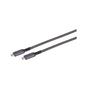 Кабель USB-C — USB-C ShiverPeaks 14-75004, USB 3.2 Gen 2 (10 Гбит/с), 1 м, чёрный/белый