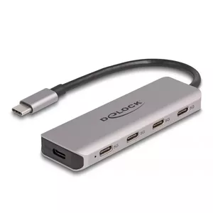 DeLOCK USB Хаб 5 Гбит/с 4 Порта USB Type-C Серый Металл