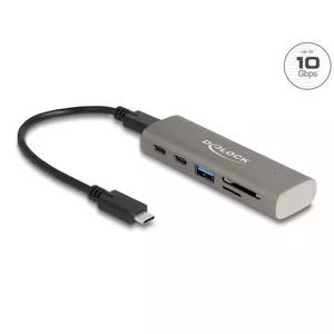 DeLOCK 3 Port USB Hub 10 Gbps с SD Micro SD Card Reader Type-C