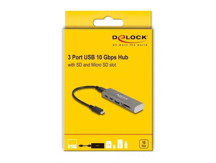 DeLOCK 3 Port USB Hub 10 Gbps Photo 4
