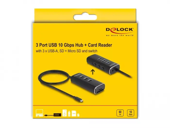 DeLOCK 3 Port USB Hub 10 Gbps Photo 5