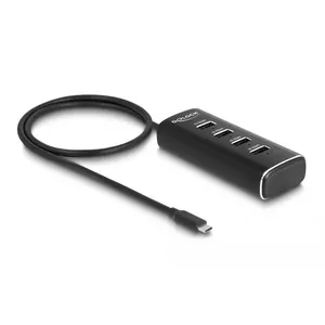 DeLOCK 4 Портовый USB Хаб 10 Гбит/с Type-C 60 см Кабель с Переключателем