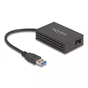 Сетевая карта DELOCK 66463 — USB на оптику, 1000 Мбит/с, чёрная