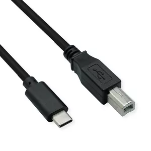 ROLINE 11.02.8337 USB kabelis 3 m USB 2.0 USB C USB B Melns