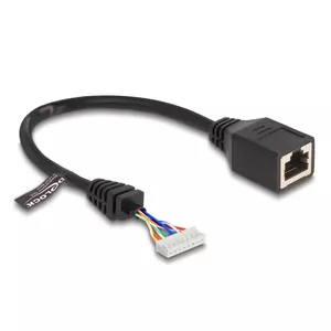 Network Cable DeLOCK 88006 RJ45 jack to pin header female Cat5e 0.23m Black