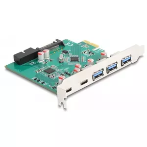 DeLOCK USB 5 Gbps PCI Express x1 Card 3x Type-A 2x Type-C 1x Header