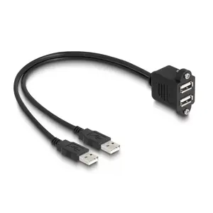 Кабель DeLOCK USB 2.0 2 x USB Type-A male на 2 x USB Type-A female 1 м черный