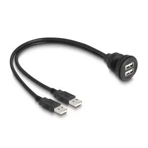 Кабель DeLOCK USB 2.0 2 x USB Type-A male на 2 x USB Type-A female 1 м черный