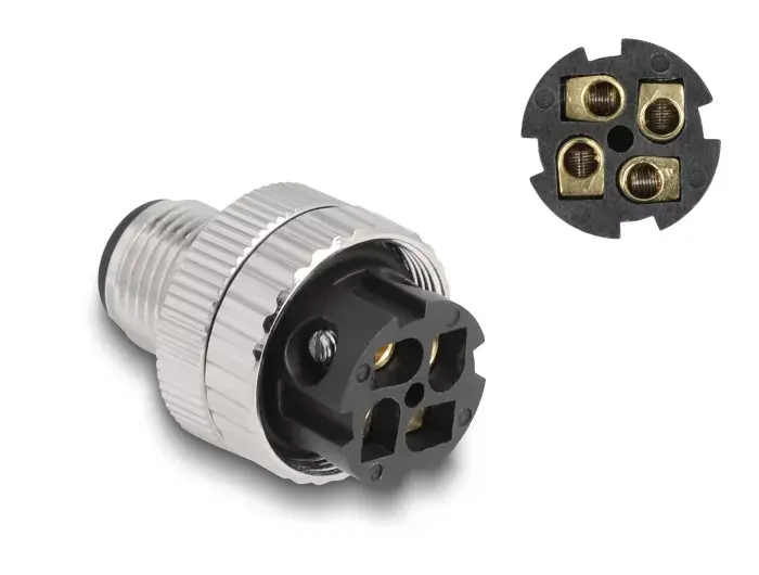 DeLOCK M12 savienotājs A-kodēts 4 pin vīriešu Photo 2