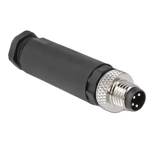 DeLOCK M8 Connector A-coded 4 pin male screw connection Black