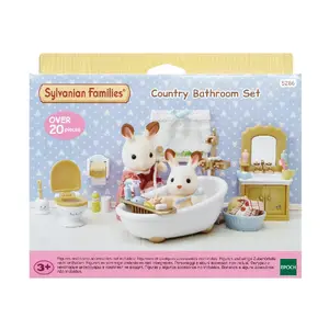 Rotaļu vannas istabas komplekts Epoch Sylvanian Families Country Bathroom Set — polistirola figūras, 3+