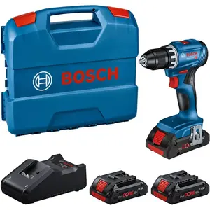 Аккумуляторная дрель-шуруповерт Bosch GSR 18V-45 Professional — 18 В, комплект 3× Li‑Ion