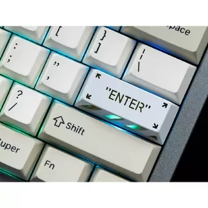 Keycap Keychron Enter AT-9 Aluminum Alloy White Orange — Enter keycap for mechanical keyboards