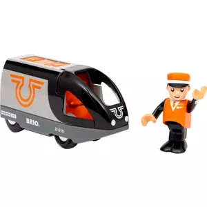 Пассажирский поезд BRIO 63604700 оранжево‑черный, деревянная игрушка, совместим с рельсами BRIO