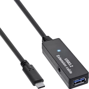 InLine USB 3.2 Gen.1 активное удлинение USB-C мужской к USB-A женский 5м